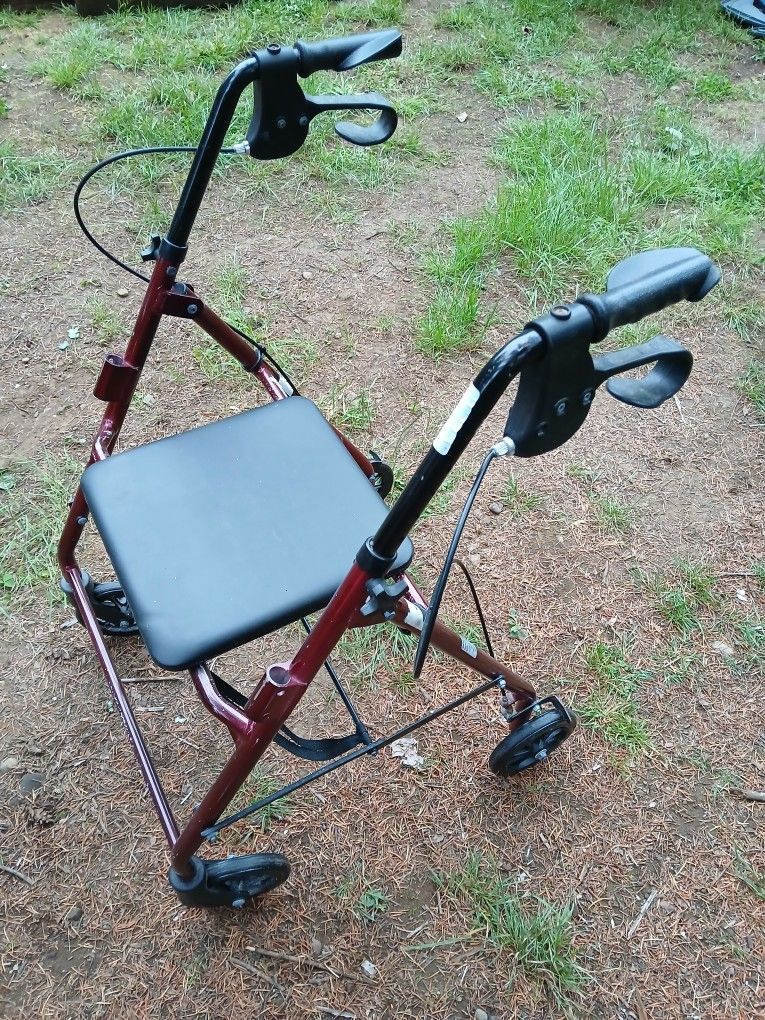 Rollator Walker With Seat Red