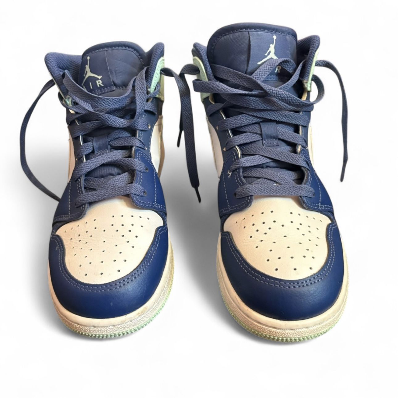 Jordan 1 Mid "Blue Mint" Mystic Navy/Mint Foam-White (554725 413)