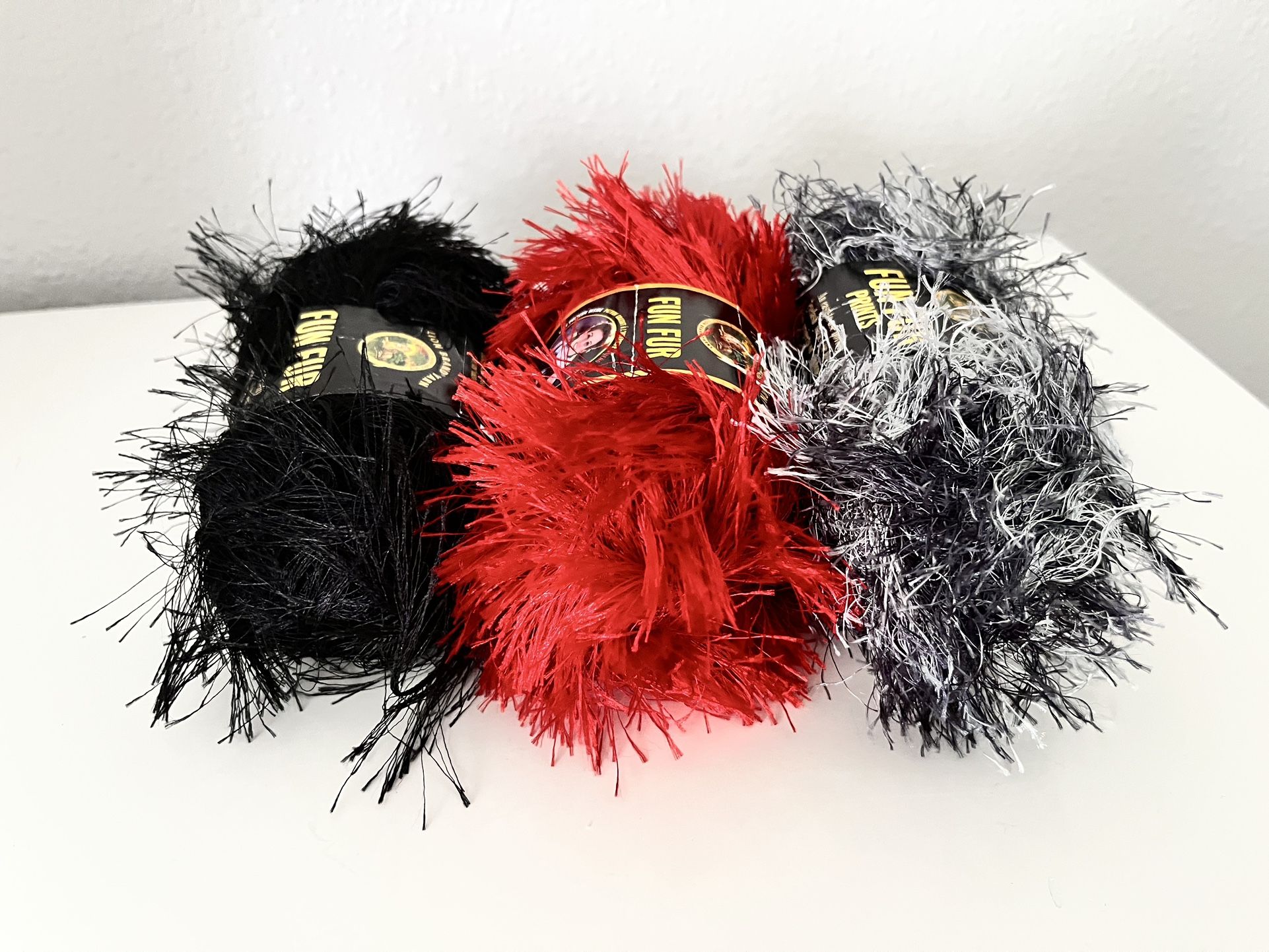 3 Skeins Lion Brand Fun Fur Yarn