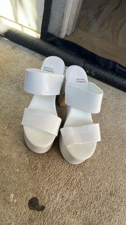 Jeffrey Campbell White Platform Slide Sandals size 5