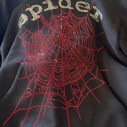 Spider Hoodie With Rhinestones 