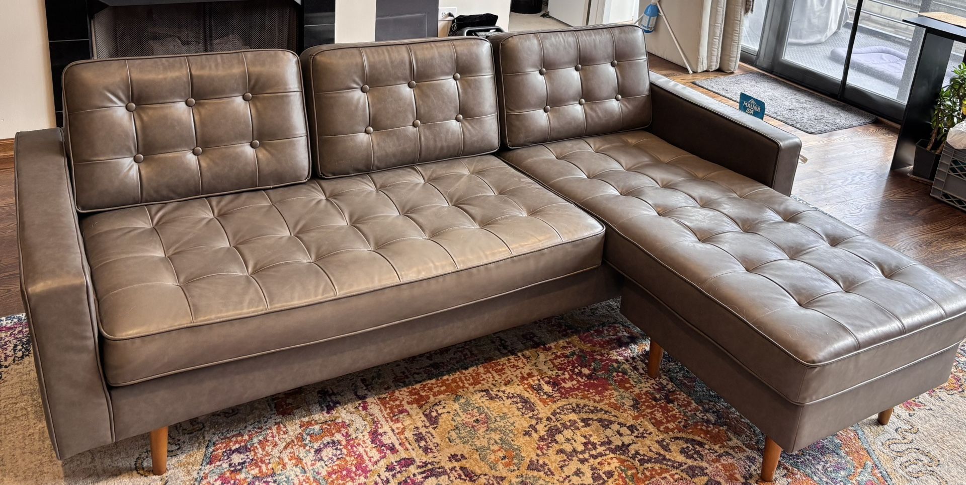 Section Vegan Leather Sofa