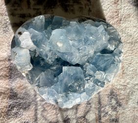 Blue Crystal Celestite Heart