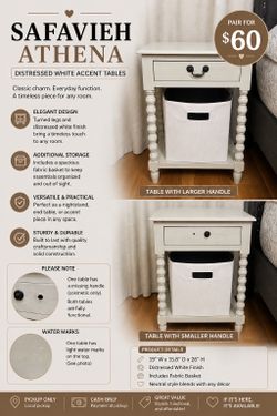 Beautiful Safavieh Athena Accent Tables – Pair