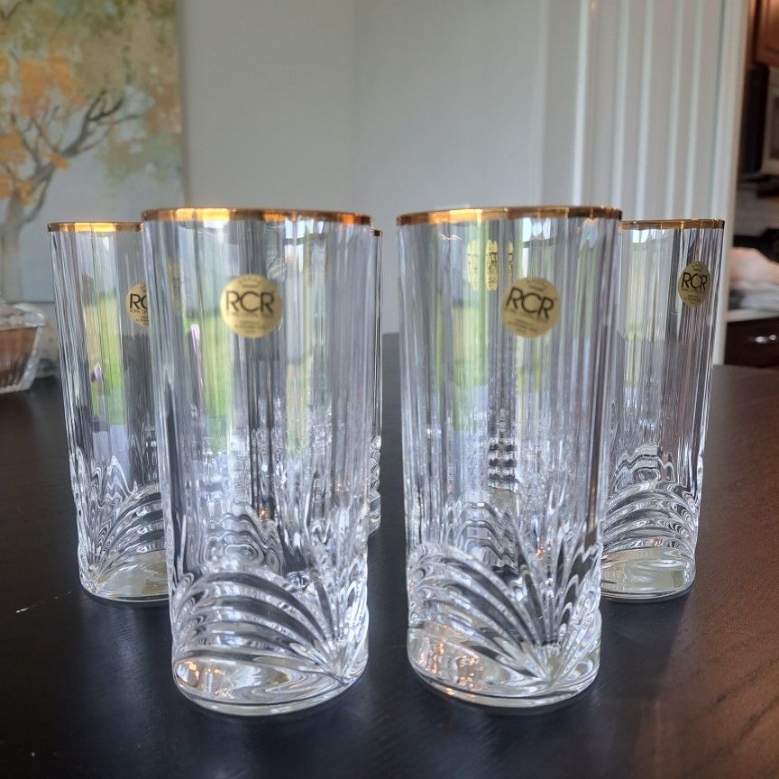 6 Vintage Italian Royal Crystal Rock
