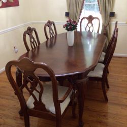 Dining Table With 6 Chairs, Cherry