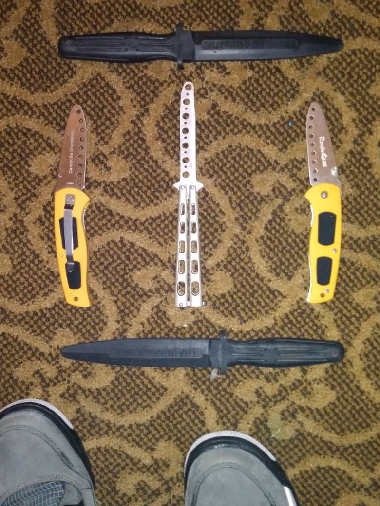 Training Knives, Benchmade, Ronin Gear, And Rubber Training Boot Knives.