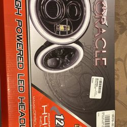Oracle 7” High Powered LED Headlights Blue Halo