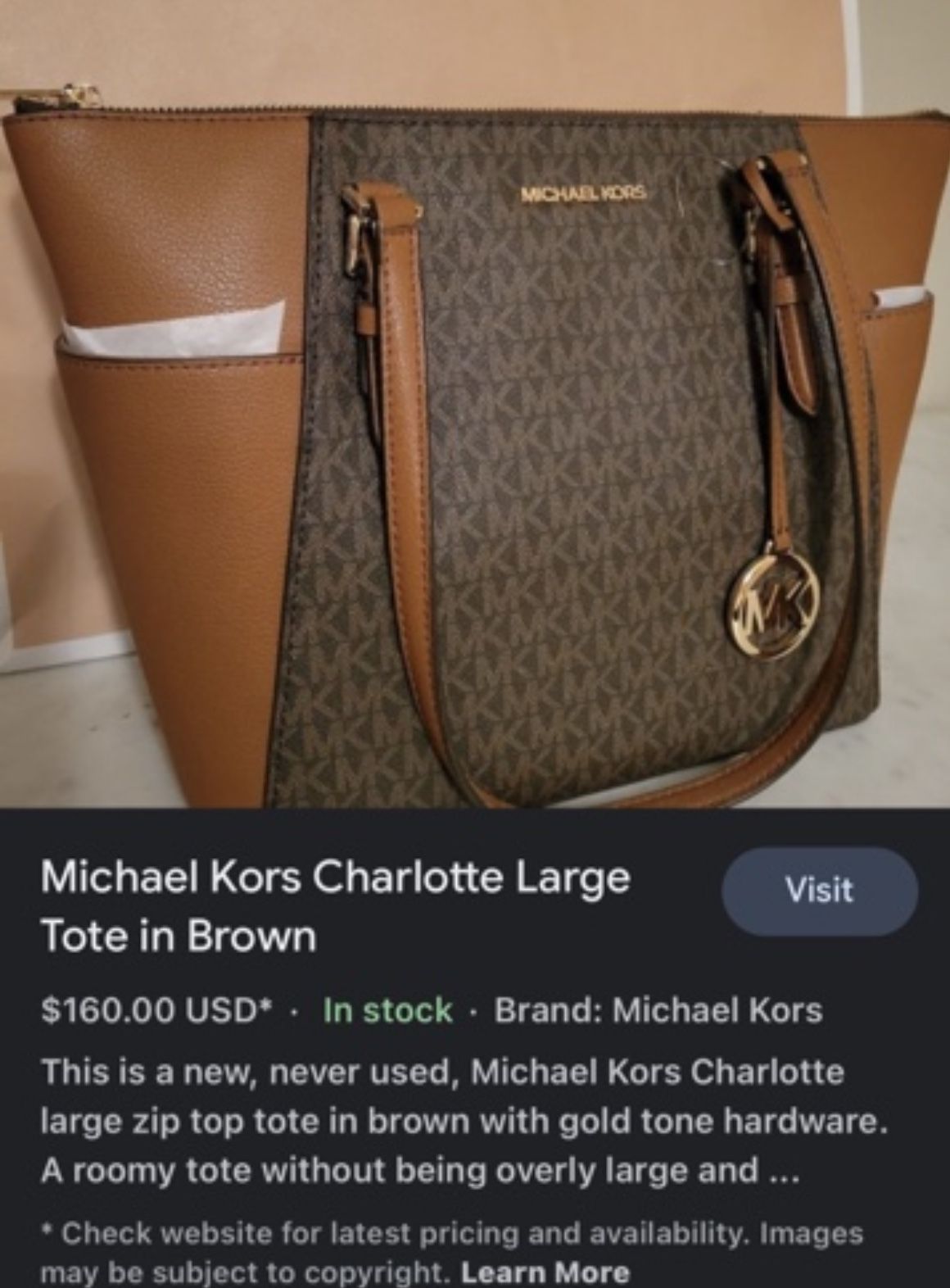 Michael Kors Charlotte LG Tote Bag