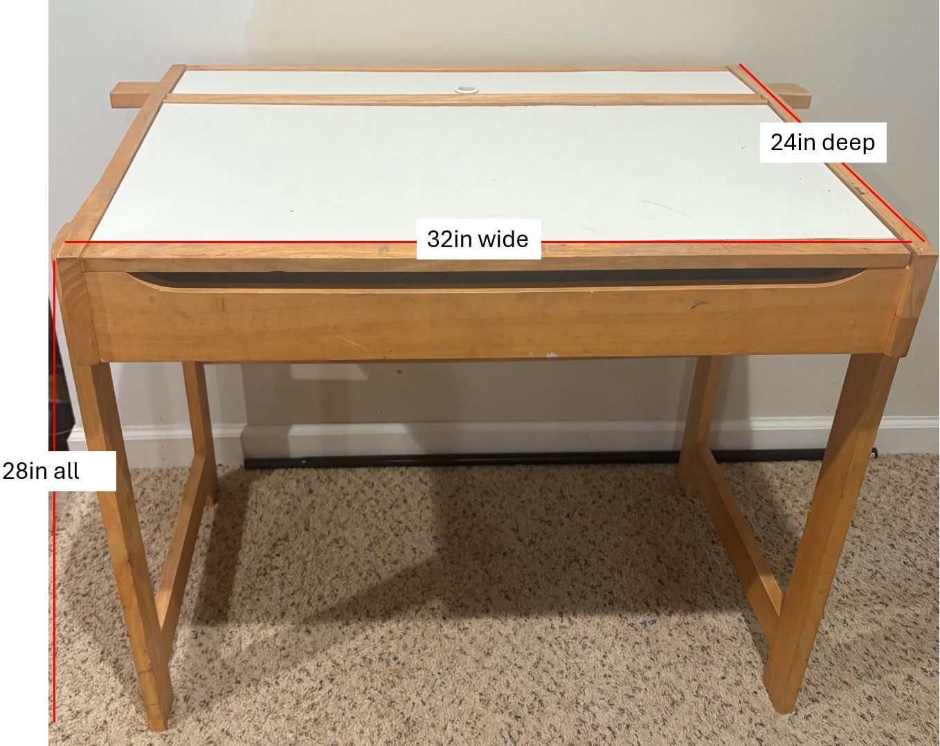 Vintage Kids Desk Wood