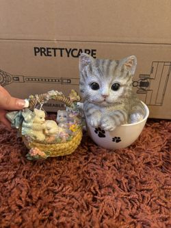 cat figurines vintage 