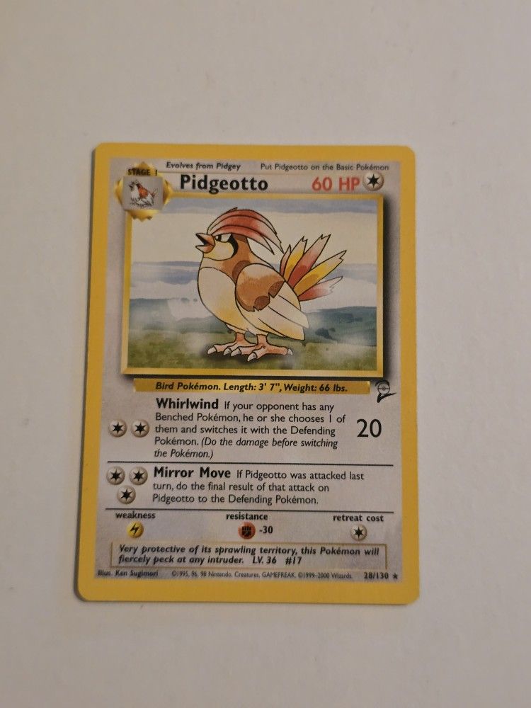 Pidgeotto 28/130 Rare Base Set 2 - Pokemon Card WOTC - LP