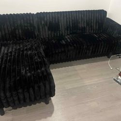 New Corduroy Sleeper Sectional Couch / Free Delivery 