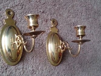10-CH: A Pair of Polished Wall Candle Holders Sconces