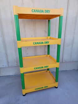 Vintage Canada Dry Plastic 4 Shelf Display Shelves Garage Man Cave