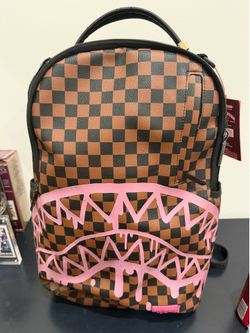 PINK DRIP BROWN CHECK DLX BACKPACK