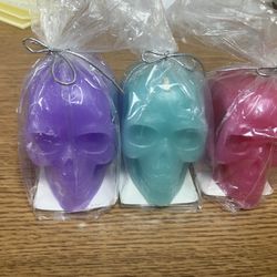 3 Skull Votive Candles 