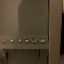 Sterling Silver Stud Earrings W/ Rhinestones (3 Pairs )