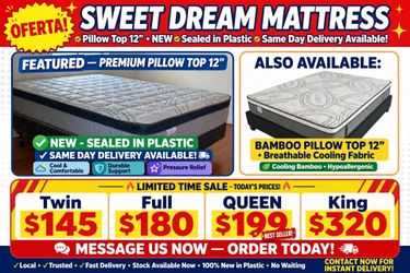 Full Size Mattress Pillow Top 12" new Mattress in a plastic sealed