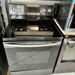 Black Stainless Samsung Stove Electric 