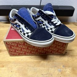 Blue Checkered Flame Vans