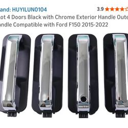 Black W/ Chrome Exterior Handles (4 Doors)