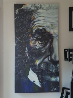 Albert Einstein Canvas Painting Poster ... 26.5" X 53"