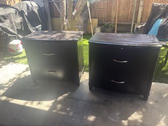 Two nightstands dark brown color
