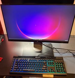 24Inch LCD Monitor Corsair RGB Mechanical Gaming Keyboard