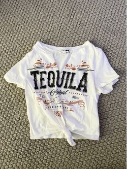 Fashion Nova Shots of Tequila Baby Tee Ivory
