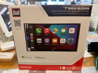 Dual 7” touchscreen car radio stereo receiver with Apple CarPlay and Android auto