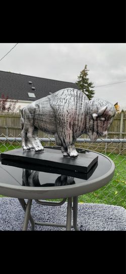 The silver buffalo statue