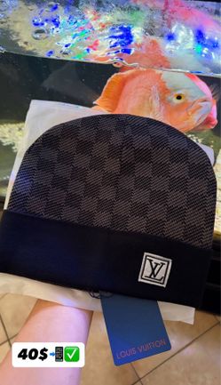 Black Checkered LV Beanie New 🔥🖤