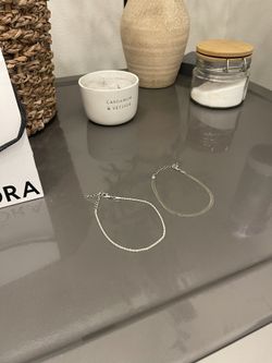 2 Ankle Bracelets Herringbone & Rope