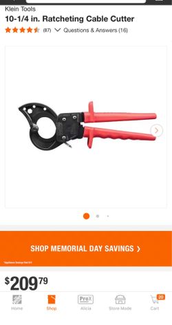 Klein 10-1/4 in. Ratcheting Cable Cutter
