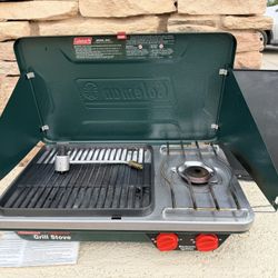 Coleman Deluxe Tabletop Propane 2-in-1 Grill/Stove, 2-Burner
