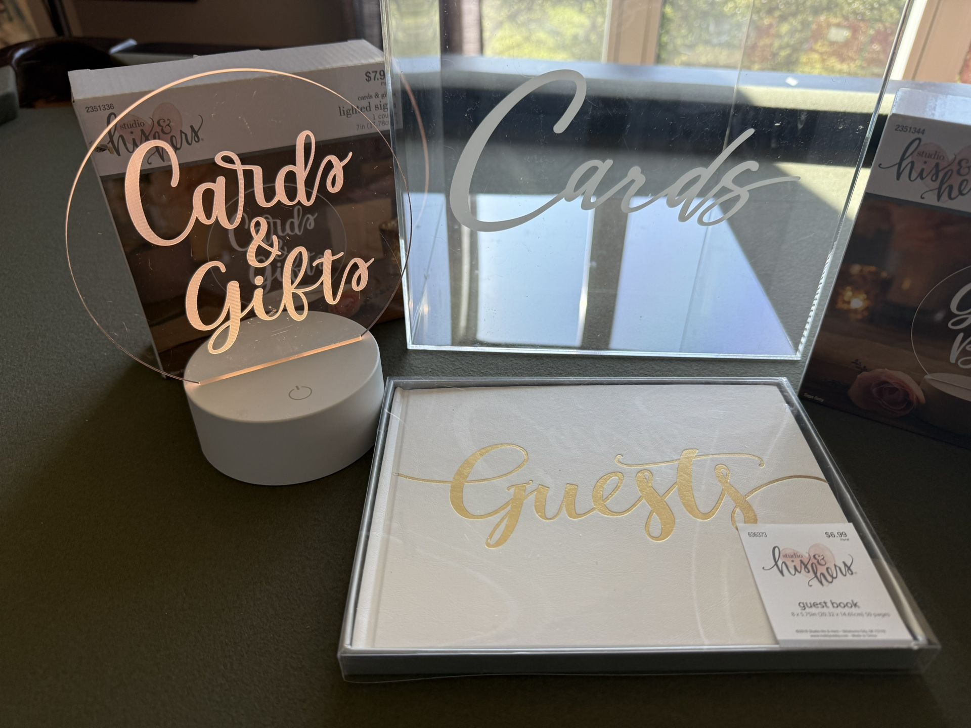 Card box, Light Up Signs, Guest Book
