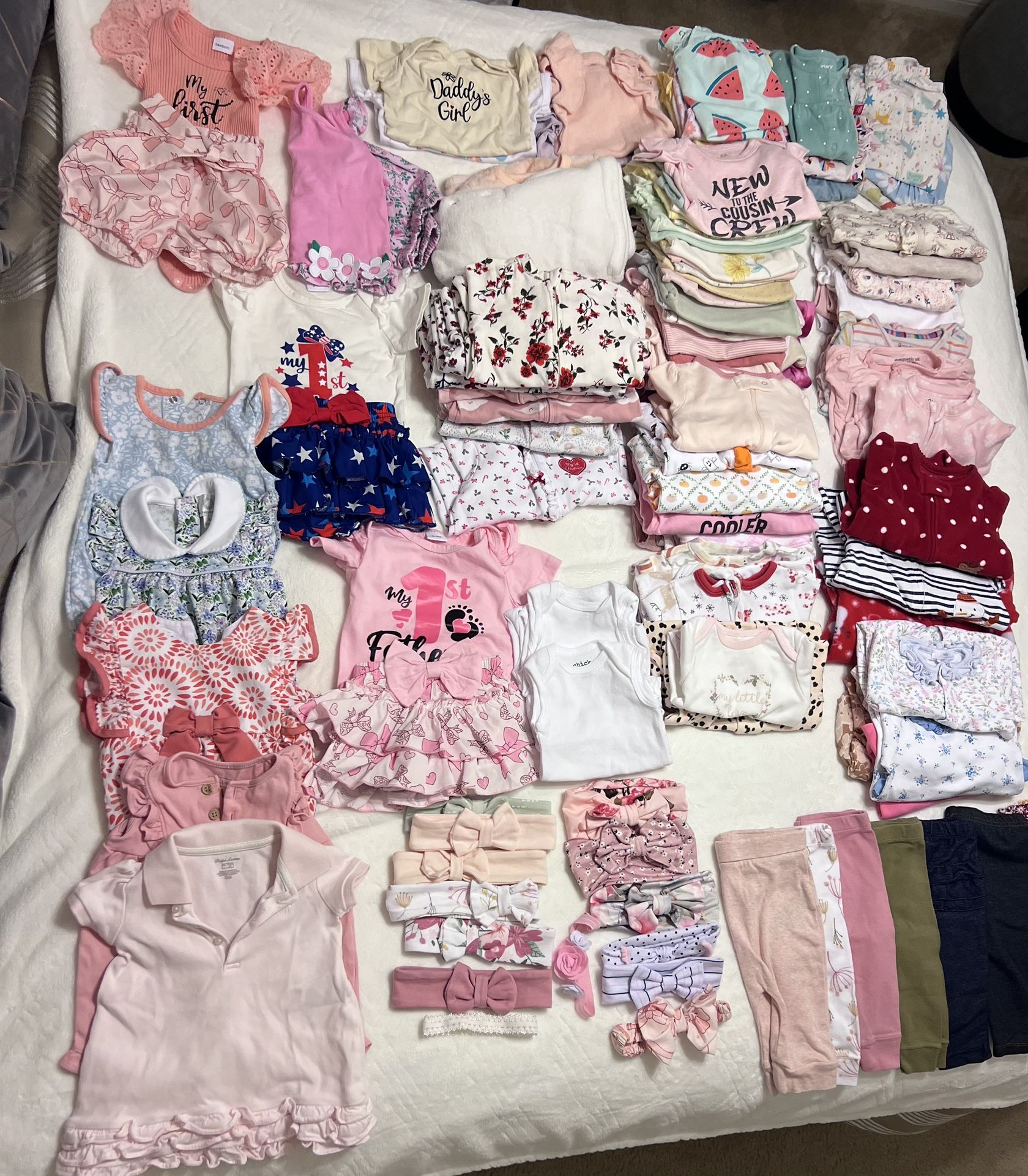 A Lot Of Baby Girl Clothes 0/3, 3/6. Plenty Of Magnetic Footie Most New. Lightly Used $50