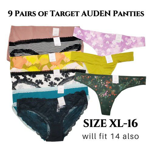 9 Pairs of AUDEN panties from Target. New with Tags. Size XL-16 will fit 14  also. YES! IT'S STILL AVAILABLE. for Sale in Lake Elsinore, CA - OfferUp