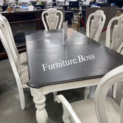 7pc Farmhouse Dining Table Set 