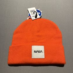 NASA Orange Warm Beenie Winter Hat With Tags 100% Acrylic Material 