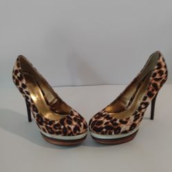 Just Fabulous Leppard High Heels,Sz 8 1/2. Like New