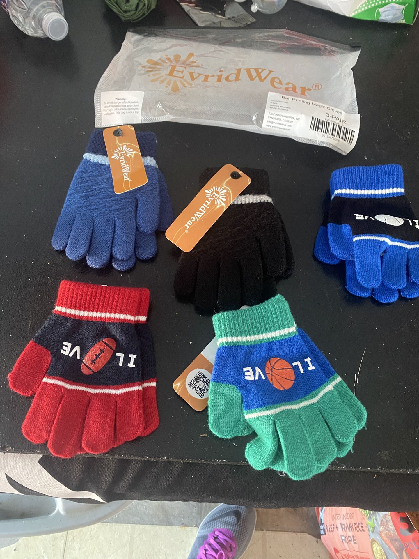 EvridWear Gloves Size 4-6 Yrs 5 pair