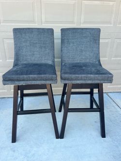 2 fabric swivel bar stools