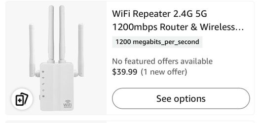 WiFi Repeater 2.4G 5G 1200mbps Router & Wireless...