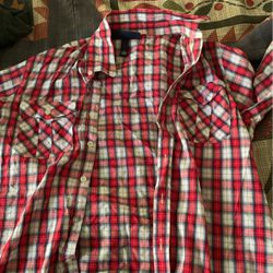 Rocawear XL plaid Red Dress Shirt Men’s 