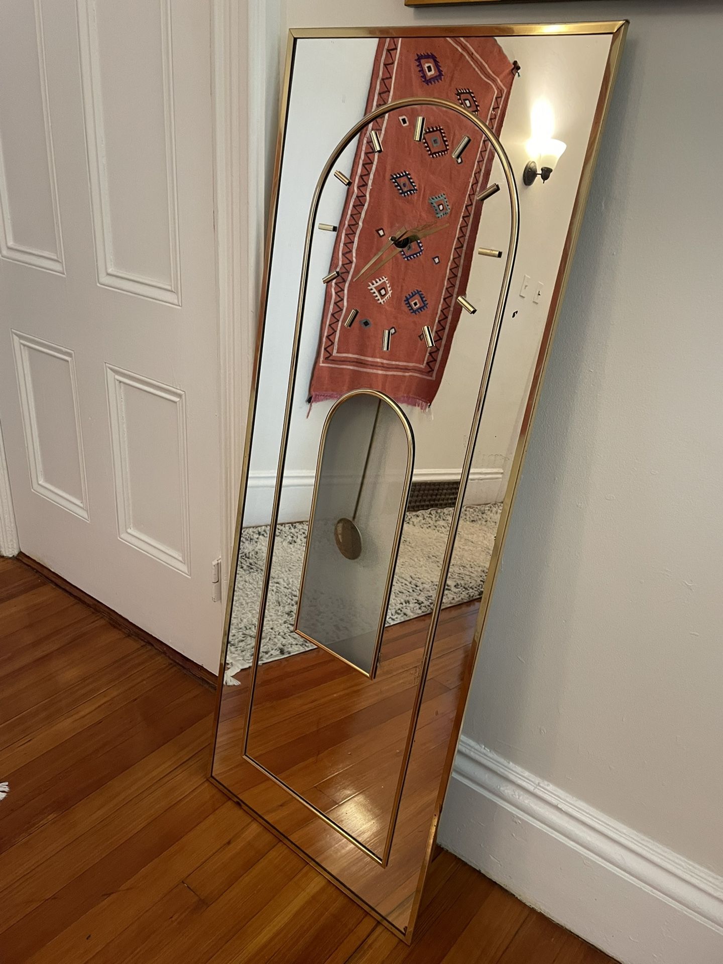 1980s Art Gold Mirror