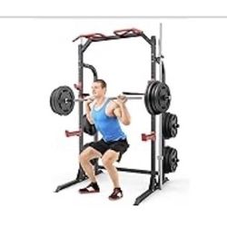 Power Cage Squat Rack, *new In Box* Power  Rack with Pulley System, Adjustable  Cable Crossover System, J-Hooks, Dip  Handles, Weight Plate Storage
