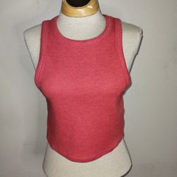 Forever 21 Womens Sleeveless Ribbed Stretch Cropped Tank Top Red Size M NEW