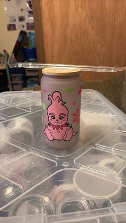 Pink grinch cup
